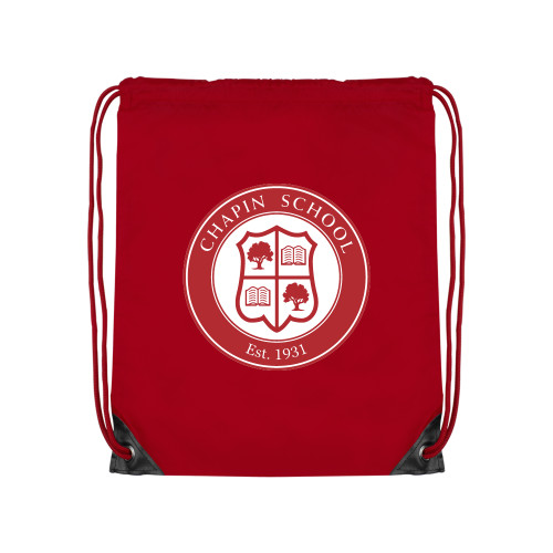  Red Drawstring Backpack - Chapin School Seal