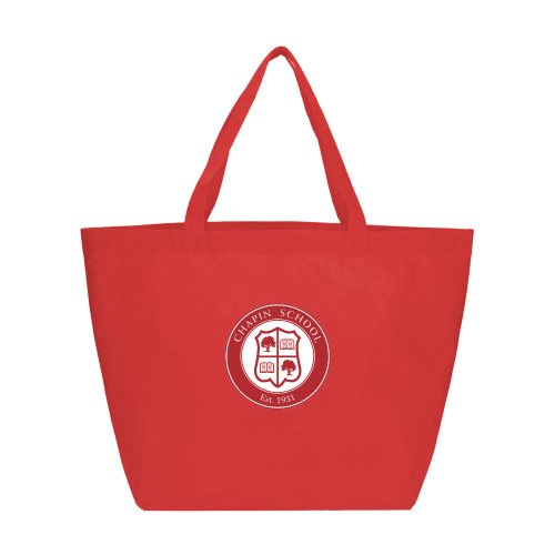  Yaya Non Woven Red Shopper Tote - Chapin School Seal