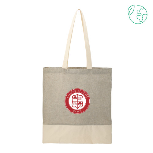  Split Recycled Grey Cotton Twill Convention Tote - Chapin School Seal