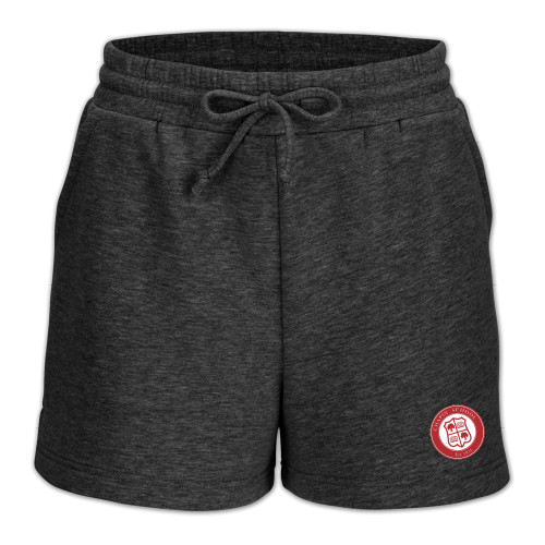  Boxercraft Womens Charcoal Heather Fleece Short - Chapin School Seal