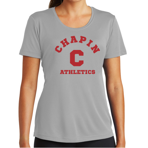  Womens Grey Performance Short Sleeve Tee - Chapin Athletics