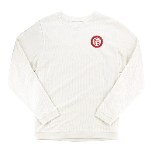  Boxercraft Womens Cream Corded Crew - Chapin School Seal