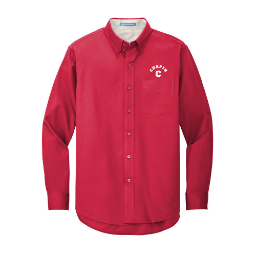  Red Twill Button Down Long Sleeve - Chapin C