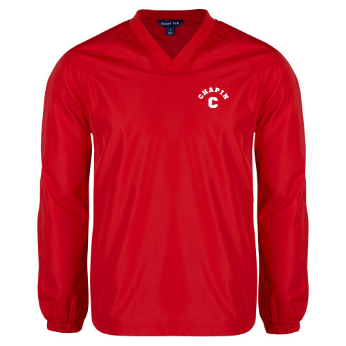  Red V Neck Raglan Windshirt - Chapin C