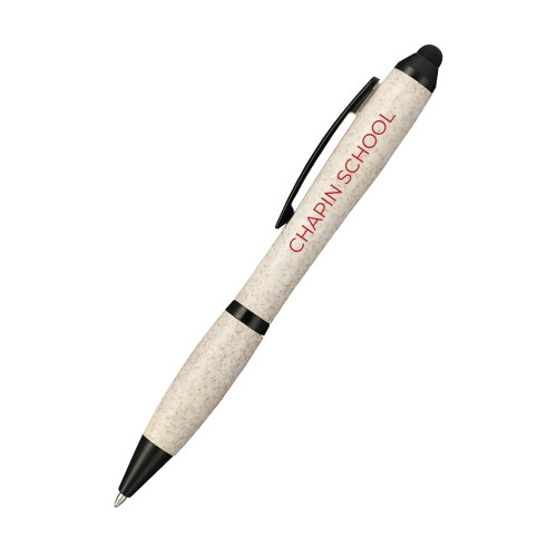  Nash Wheat Straw Ballpoint Beige Stylus Pen - Chapin School Wordmark