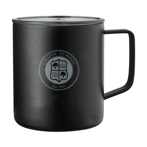  Rover Camp Vacuum Insulated Black Mug 14oz - Chapin School Seal Engraved
