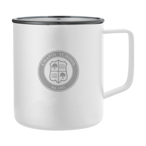  Rover Camp Vacuum Insulated White Mug 14oz - Chapin School Seal Engraved