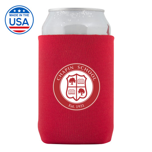  Neoprene Red Can Holder - Chapin School Seal