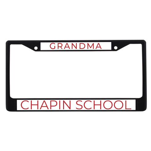  Metal License Plate Frame in Chrome - Chapin School Wordmark