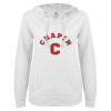Thumbnail image for  ENZA Womens White V Notch Raw Edge Fleece Hoodie