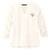 Thumbnail image for  Mercer + Mettle Womens Ivory 3/4 Sleeve Crepe Blouse