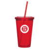 Thumbnail image for  Madison Double Wall Red Tumbler w/Straw 16oz