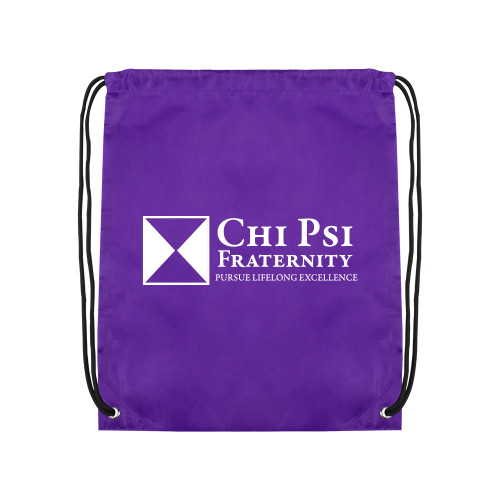  Purple Drawstring Backpack - Chi Psi Fraternity Pursue Lifelong Excellence