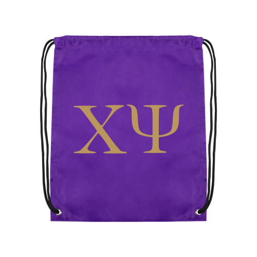  Purple Drawstring Backpack - Chi Psi Greek Letters