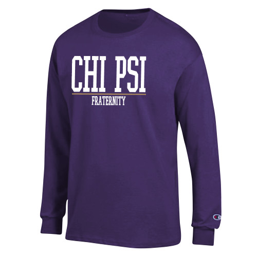  Champion Purple Long Sleeve T Shirt - Chi Psi Fraternity Design