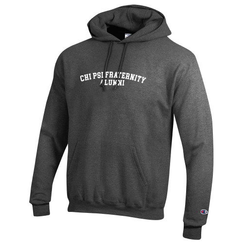  Champion Granite Heather Fleece Hoodie - Chi Psi Fraternity Arched Alumni
