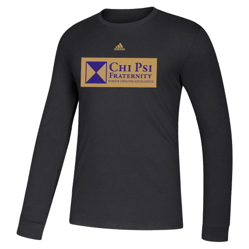  Adidas Black Fresh Long Sleeve Tee - Chi Psi Fraternity Pursue Lifelong Excellence