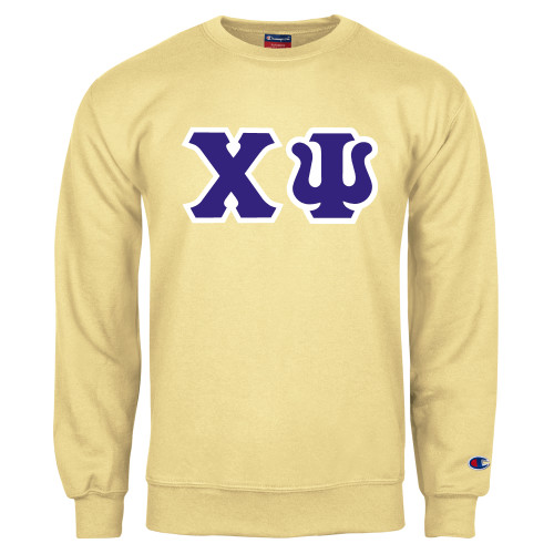 Champion Vegas Gold Fleece Crew - Chi Psi Greek Letters