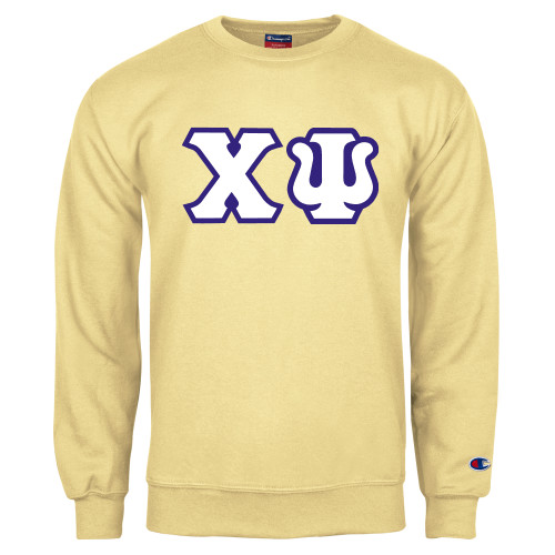  Champion Vegas Gold Fleece Crew - Chi Psi Greek Letters