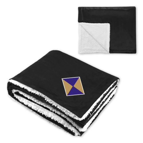  Super Soft Luxurious Black Sherpa Throw Blanket - Chi Psi Hourglass