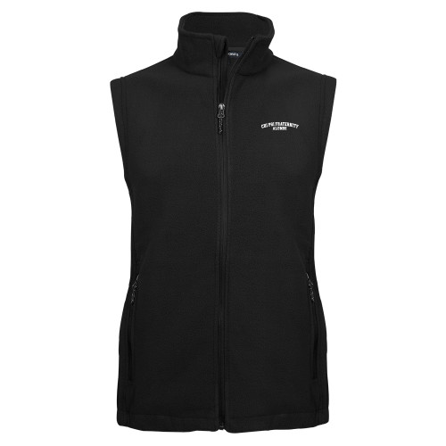 Chi Psi Black Fleece Full Zip Vest