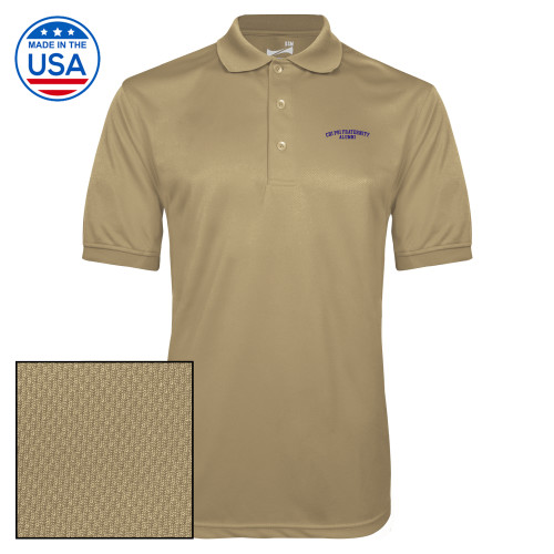  Vegas Gold Dry Mesh Polo - Chi Psi Fraternity Arched Alumni