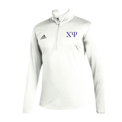  Adidas White Entrada 1/4 Zip - Chi Psi Greek Letters