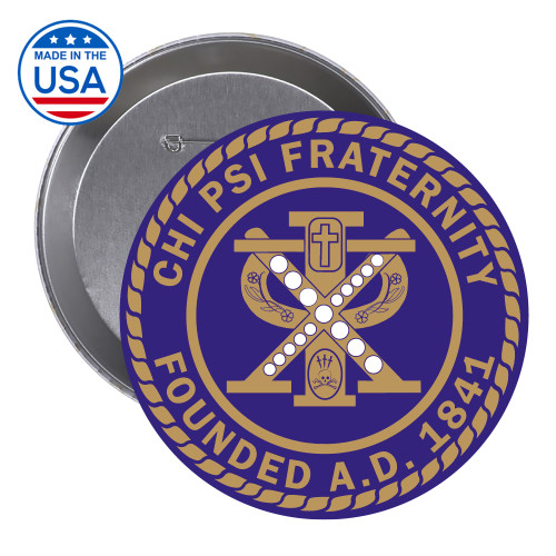 2.25 inch Round Button - Chi Psi Seal