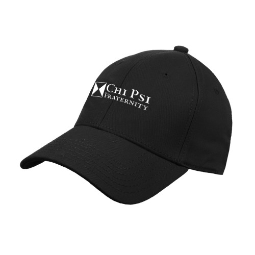 Chi Psi Black Structured Adjustable Pro Style Hat
