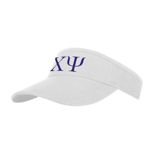 White Visor - Chi Psi Greek Letters