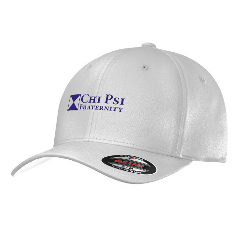  White Flexfit Structured Low Profile Hat - Chi Psi Fraternity