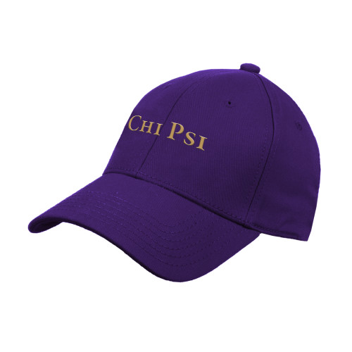  Purple Structured Adjustable Pro Style Hat - Chi Psi