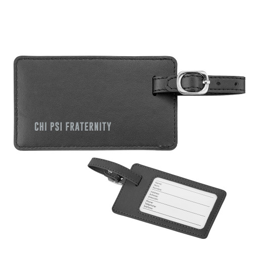  Neoskin Black Luggage Tag - Chi Psi Fraternity Flat Engraved
