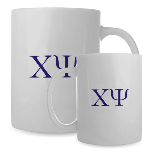  Full Color White Mug 15oz - Chi Psi Greek Letters