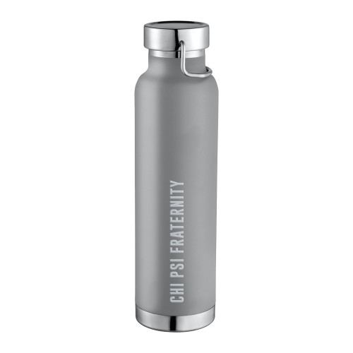  Thor Copper Vacuum Insulated Grey Bottle 22oz - Chi Psi Fraternity Flat Engraved
