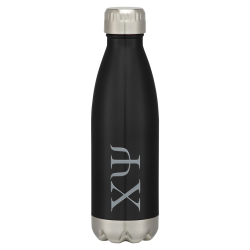  Swig Stainless Steel Black Bottle 16oz - Chi Psi Greek Letters Engraved