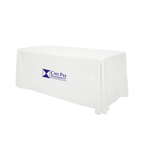  White 6 foot Table Throw - Chi Psi Fraternity Pursue Lifelong Excellence
