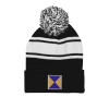 Thumbnail image for  Black/White Two Tone Knit Pom Beanie w/Cuff