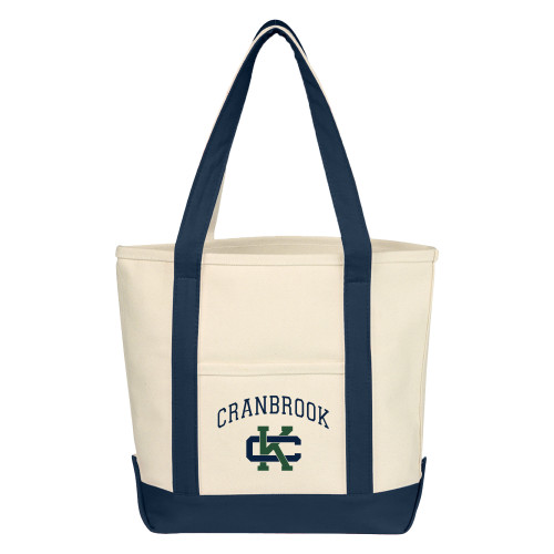  Cotton Canvas Natural/Navy Tote Bag - Cranbrook CK