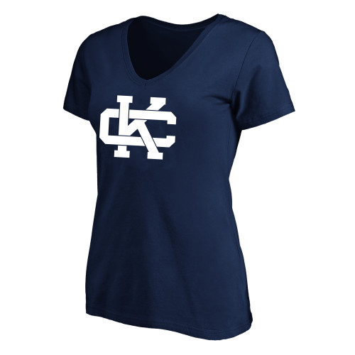  Womens Plus Navy V Neck T Shirt - Primary Logo CK