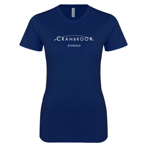  Next Level Womens Navy Boyfriend Tee - School Signature