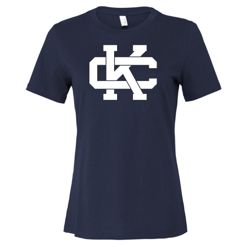  Bella + Canvas Womens Navy Relaxed Cotton T Shirt - Primary Logo CK