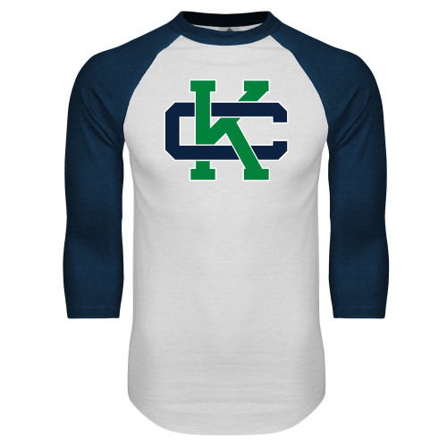  White/Navy Raglan Baseball T Shirt - Spirit Mark
