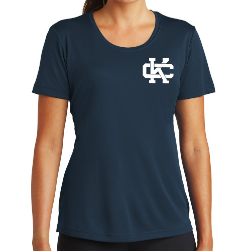  Womens Navy Performance Tee - Spirit Mark