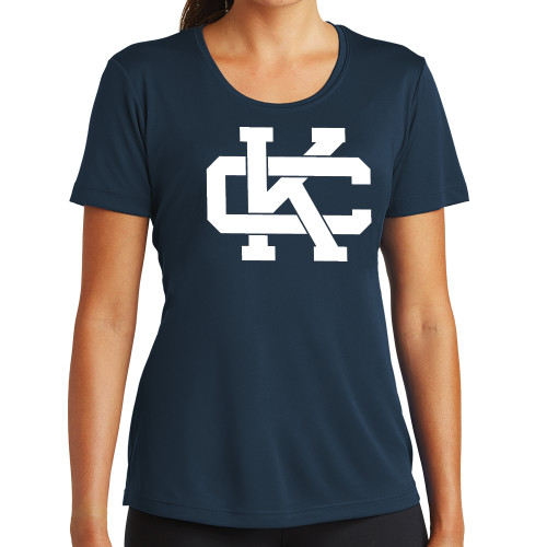  Womens Navy Performance Tee - Spirit Mark