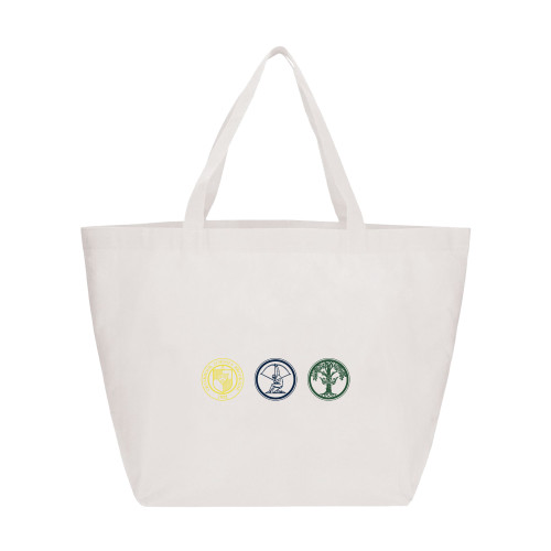  Yaya Non Woven White Shopper Tote - Cranbrook School Crests