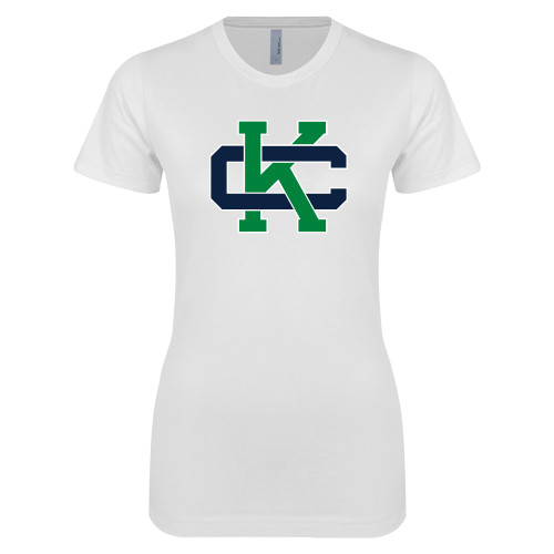  Next Level Womens White Boyfriend Tee - Spirit Mark