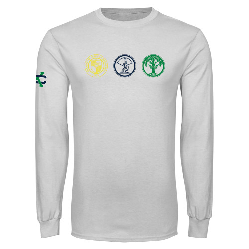  White Long Sleeve T Shirt - School Crests