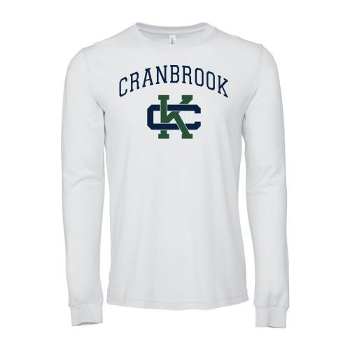  Bella + Canvas White Jersey Cotton Long Sleeve T Shirt - Cranbrook CK