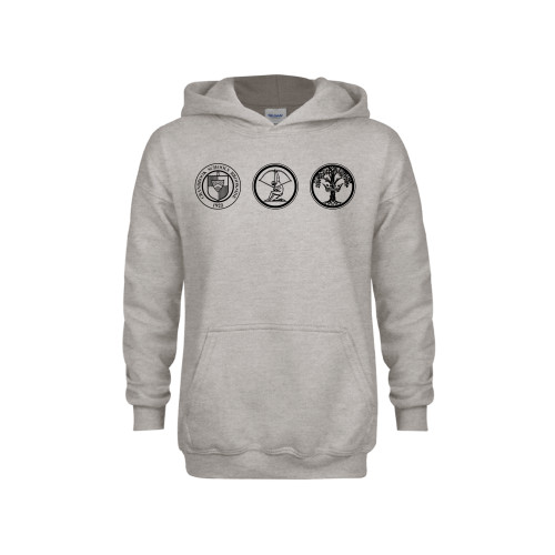  Youth Grey Fleece Hood - Cranbrook School Crests